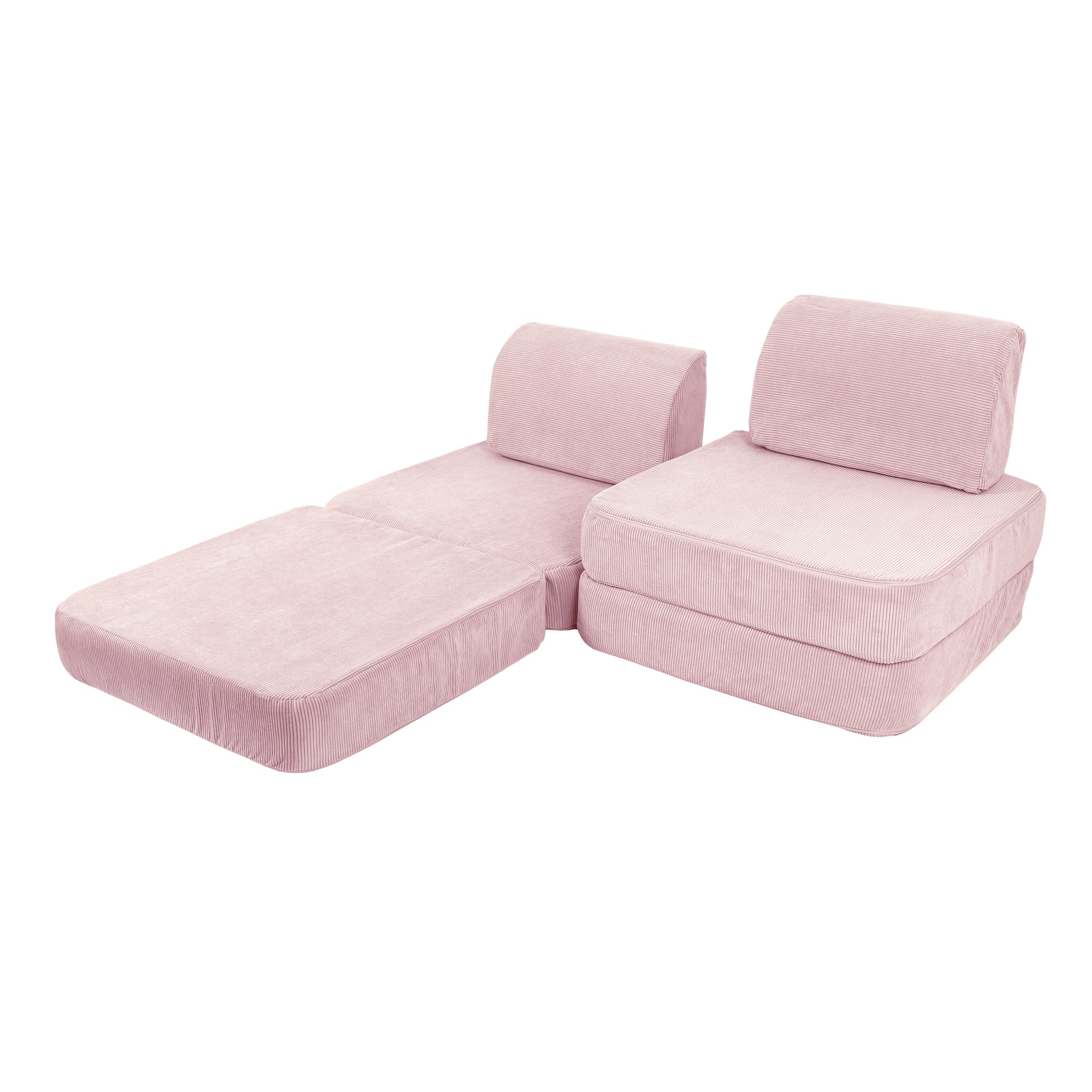 MeowBaby Spielsofa Mini Basic Cord Premium - powder pink