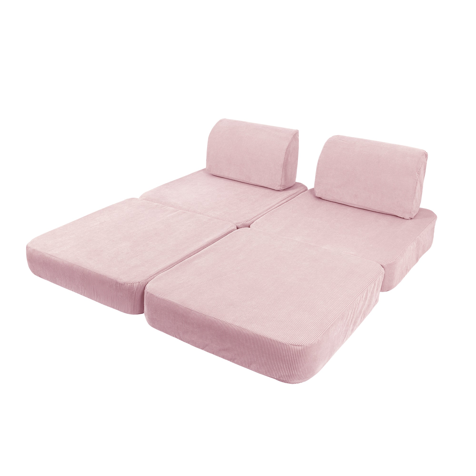 MeowBaby Spielsofa Mini Basic Cord Premium - powder pink