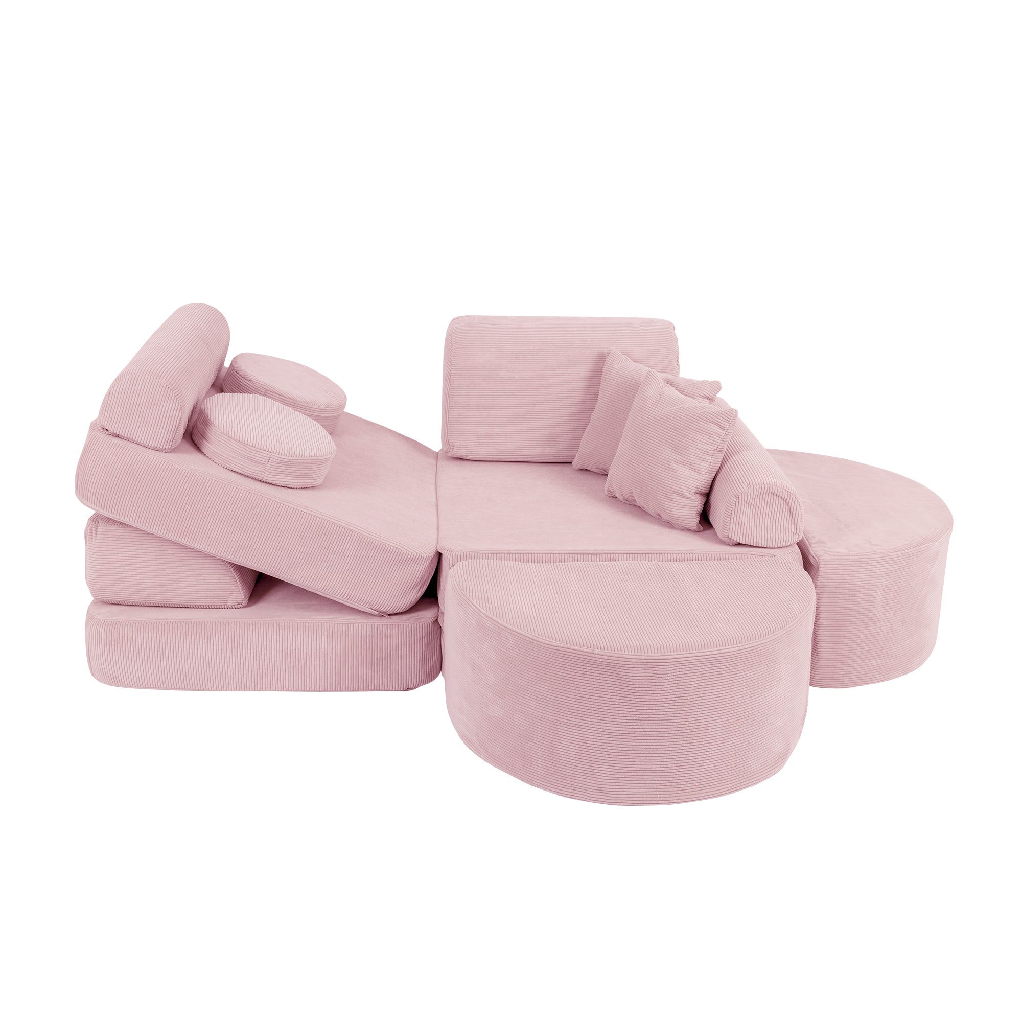 MeowBaby Spielsofa Mini Max Cord Premium - powder pink