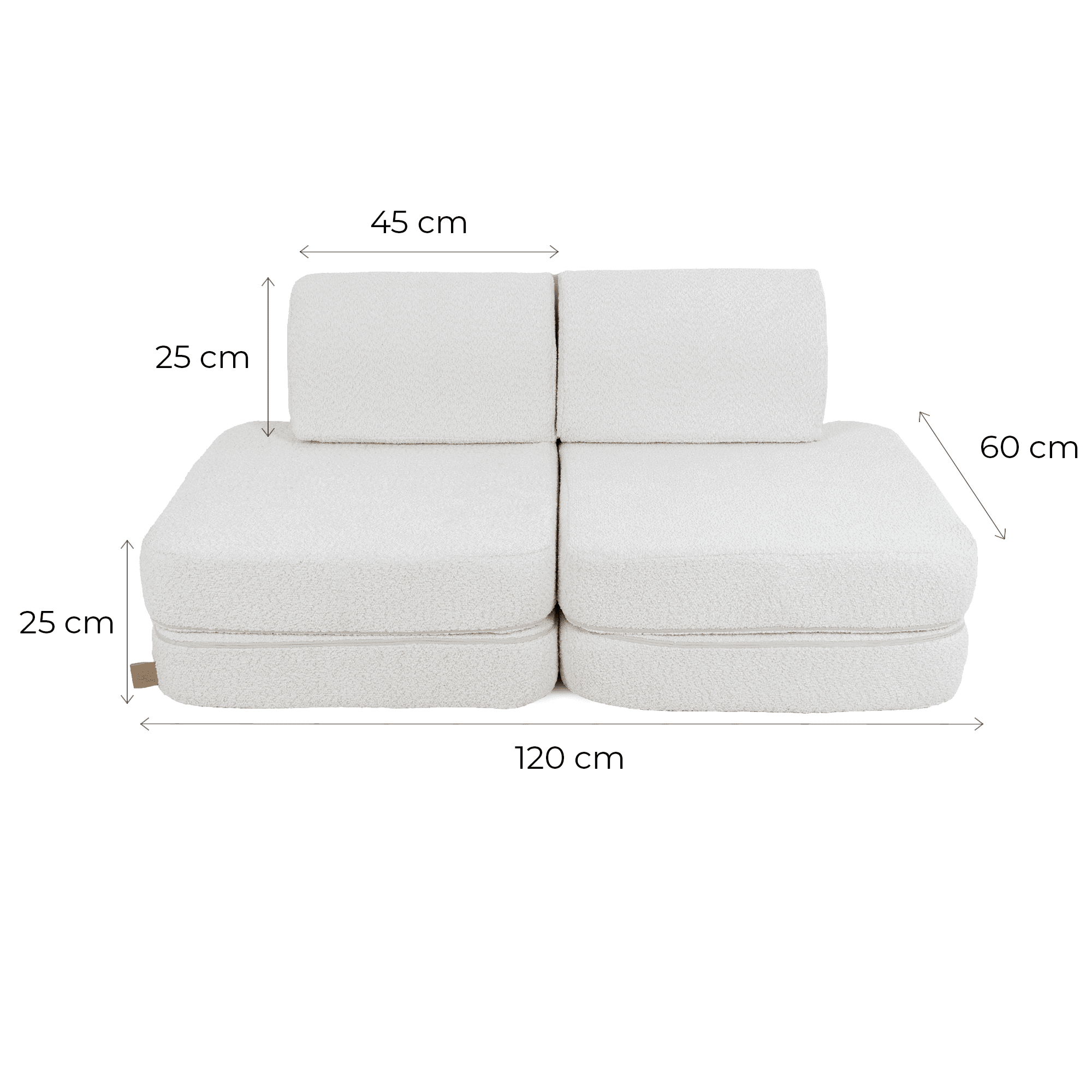 MeowBaby Spielsofa Mini Basic Bouclé - cremé/weiss