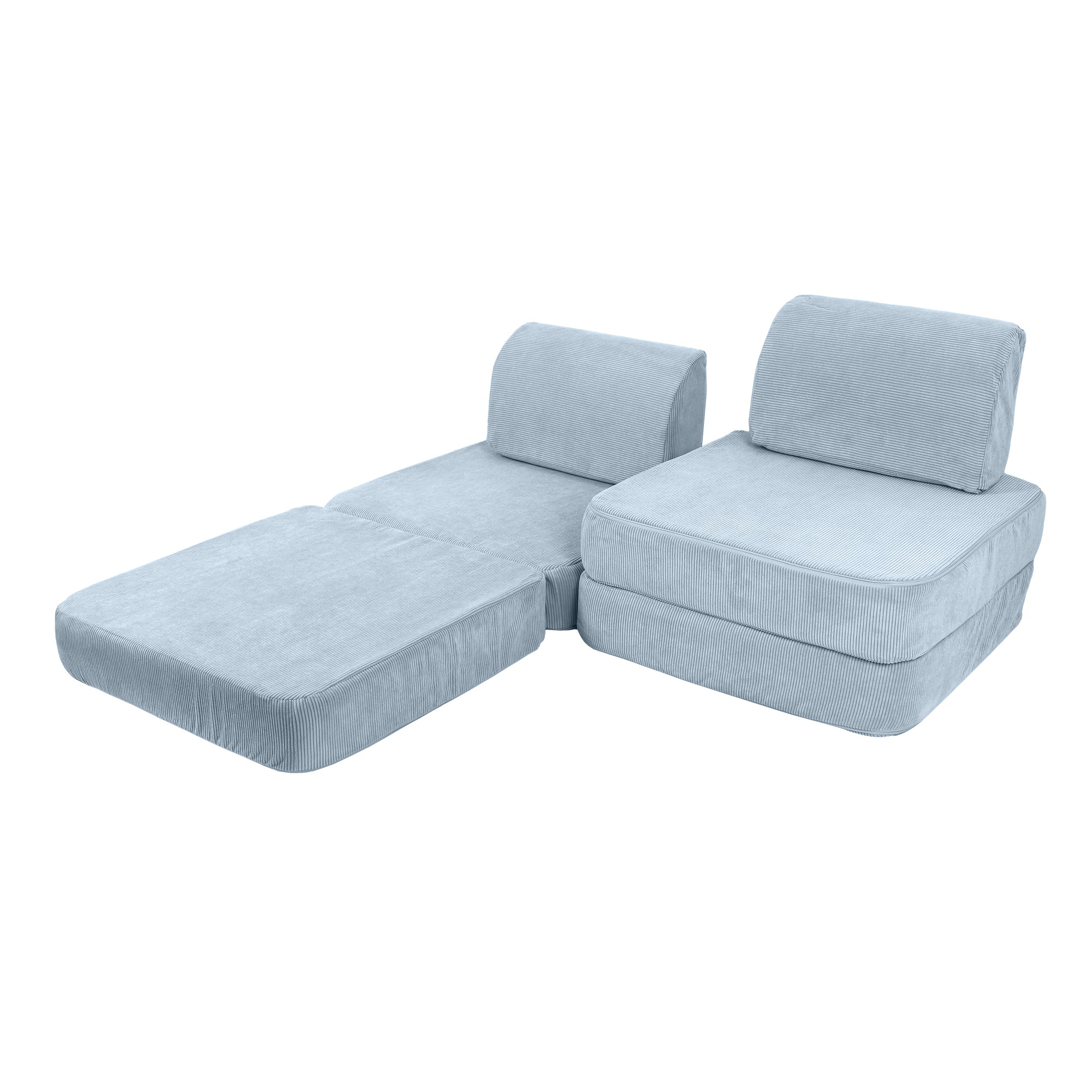 MeowBaby Spielsofa Mini Basic Cord Premium - türkis